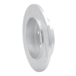 Ford Explorer Sport Brake Rotor (1) - Rear Right - R1 Concepts - Drilled & Slotted - Silver - `03-`05